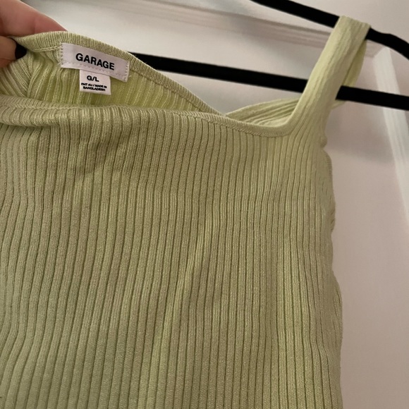 Garage Ribbed Sweater Cropped Tank Top Sage Green Size Large - Picture 2 of 3